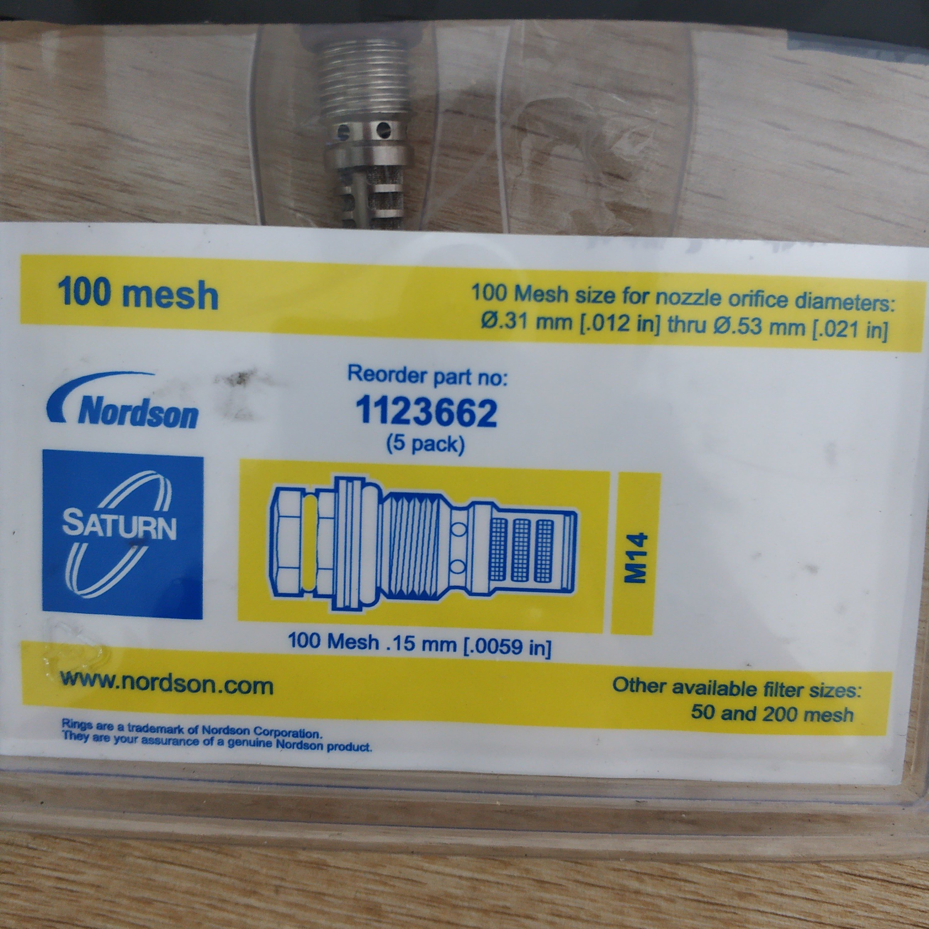 USA brand Nordson Saturn In-Line Filters 1123662 Hot melt glue machine nozzle 1121480 105432 1095703