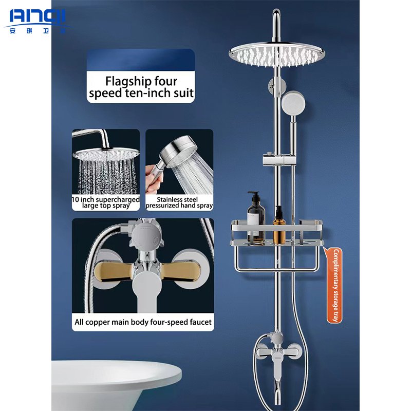 Bathroom stainless steel pressurized hand spray 8-inch pressurized big top spray bathroom suit