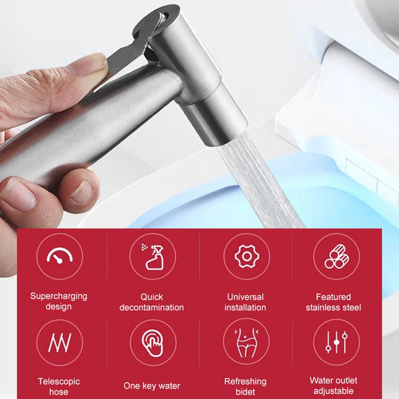Bathroom Brass Chrome Rinse Cleaning Toilet Bidet Sprayer Adjustable Fresh Water Handy Care Toilet Handheld Bidet