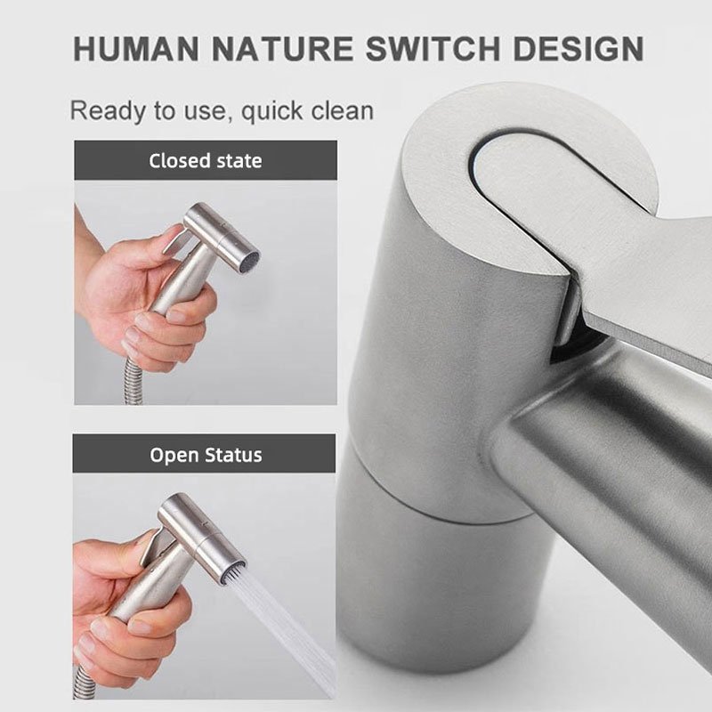 Bathroom Brass Chrome Rinse Cleaning Toilet Bidet Sprayer Adjustable Fresh Water Handy Care Toilet Handheld Bidet