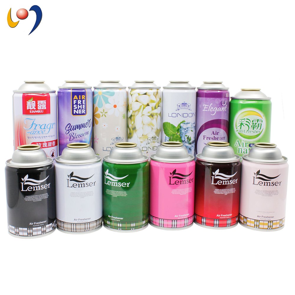 CMYK Printing Empty Aerosol Spray Can for Refilling Air Freshener with Valves