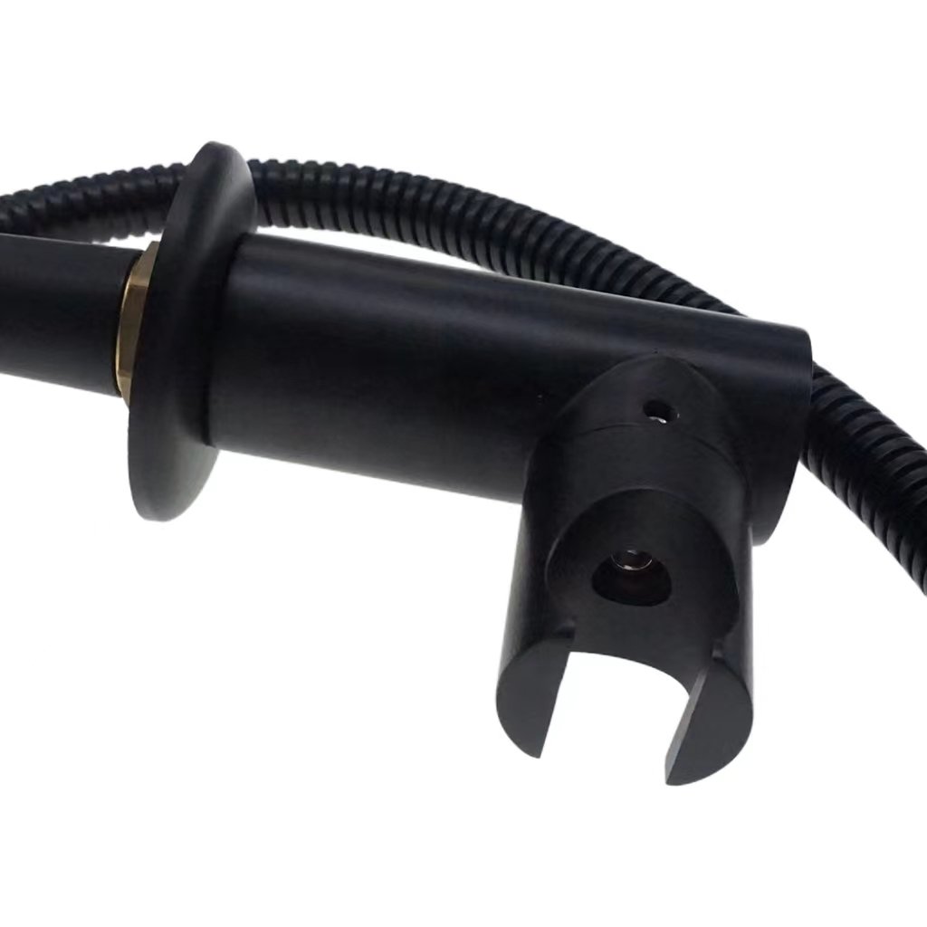 Adjustable Matte Black Brass Bathroom Accessory Wall Mount 1/2 inch Thread Angle Valve Head Wall Bracket Shower Holder