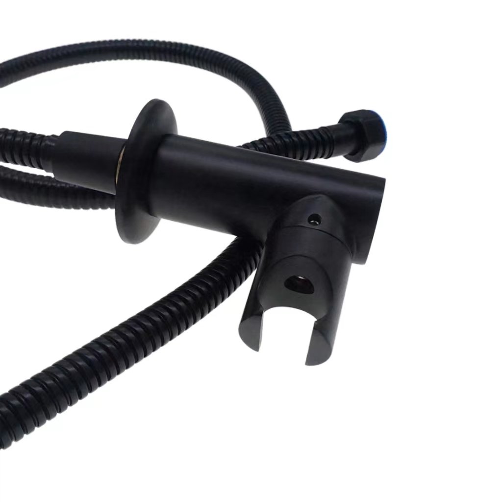 Adjustable Matte Black Brass Bathroom Accessory Wall Mount 1/2 inch Thread Angle Valve Head Wall Bracket Shower Holder