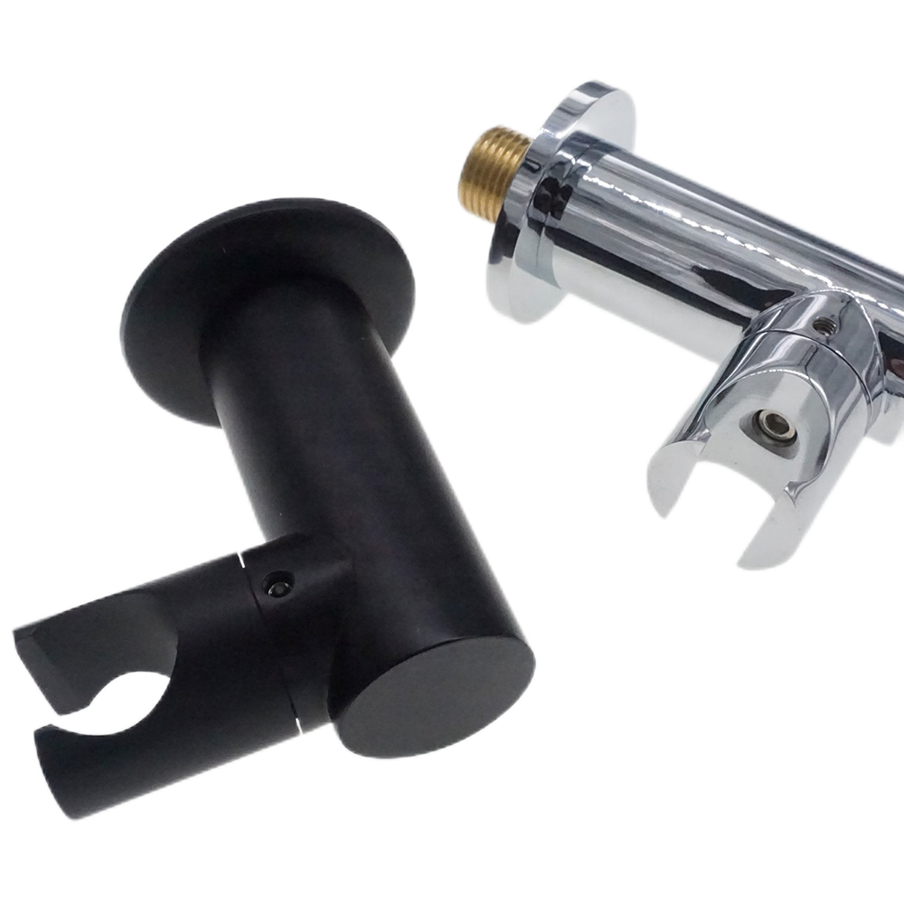 Adjustable Matte Black Brass Bathroom Accessory Wall Mount 1/2 inch Thread Angle Valve Head Wall Bracket Shower Holder