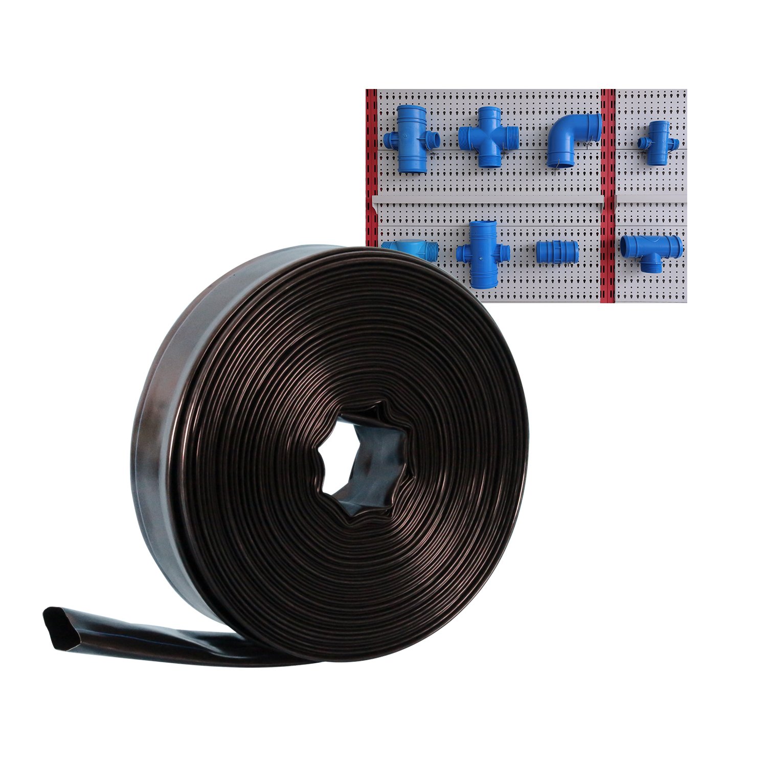 8000m factory Agricultural Irrigation Hose Flat Garden Oval Hose Hose Reel PE Auxiliary Pipexiliary Pipe