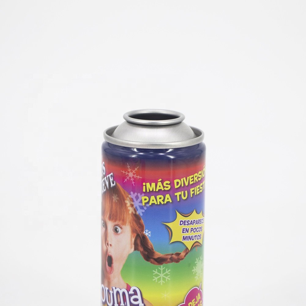 China factory supply streamer empty spray tin can snow aerosol tin can with valve
