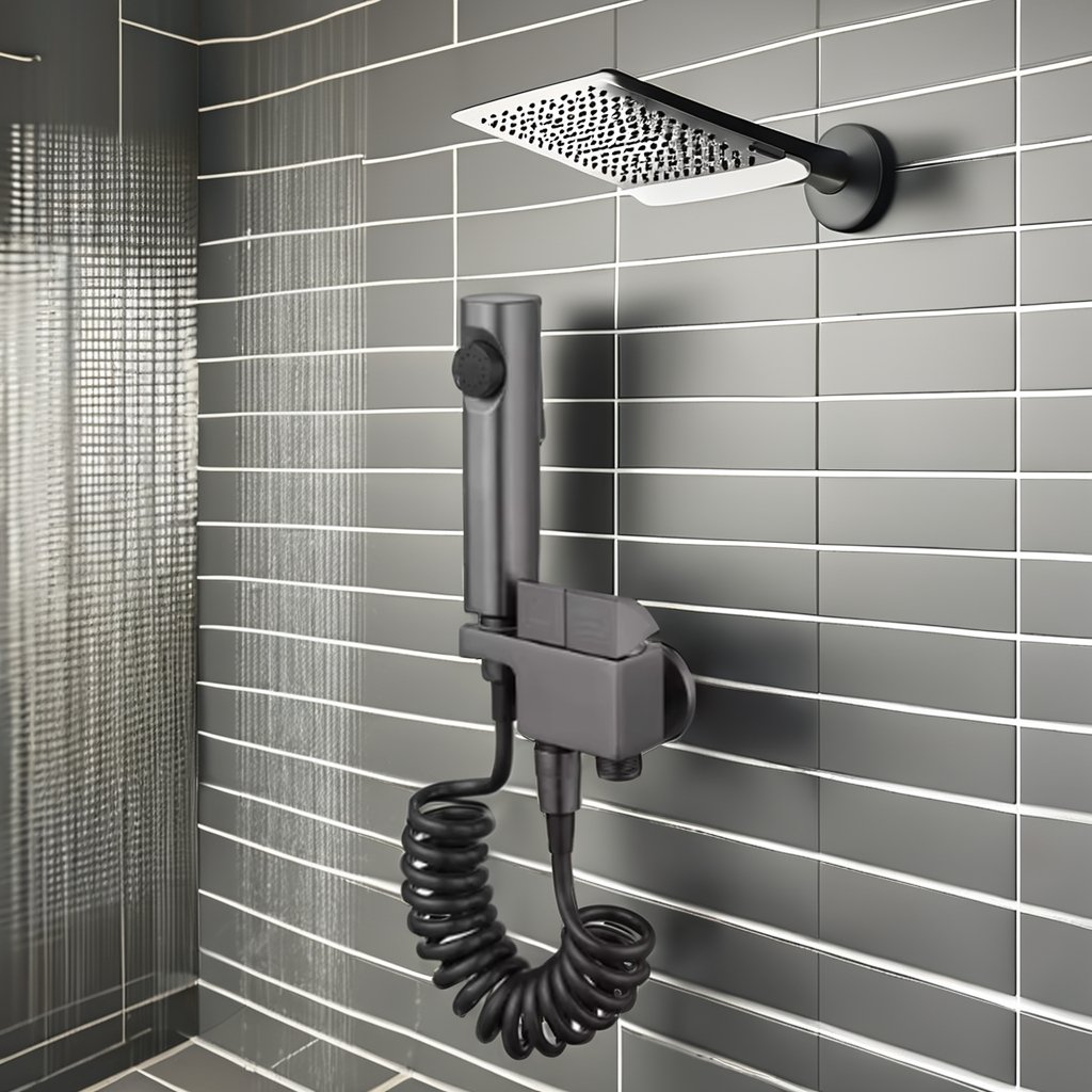 Modern Design All-Copper High-Pressure Pressurized Water Gun Gun Gray Toilet Companion Faucet with One In Two Spray Bathroom Use