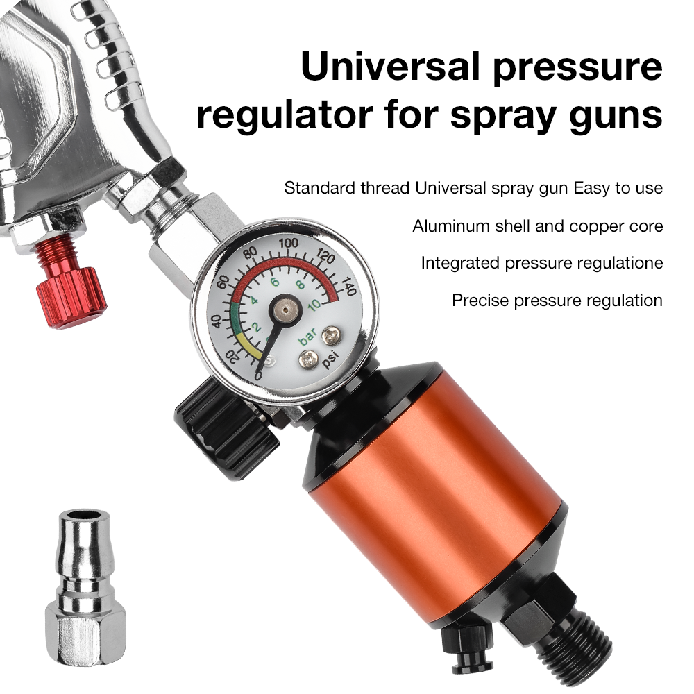 Air Compressor Regulator Oil Water Separator Clean Dry Air 1/4" NPT Inlet and Outlet Air Pressure Regulator