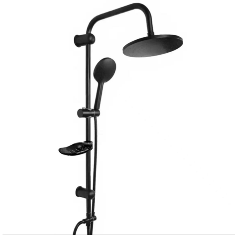 Brass Separate shower faucet Perfect Quality Color Black Shower column Set Supercharged shower head and bathroom faucet set