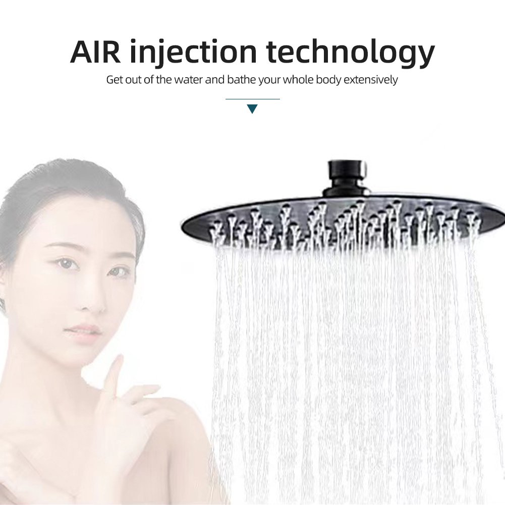 Brass Separate shower faucet Perfect Quality Color Black Shower column Set Supercharged shower head and bathroom faucet set