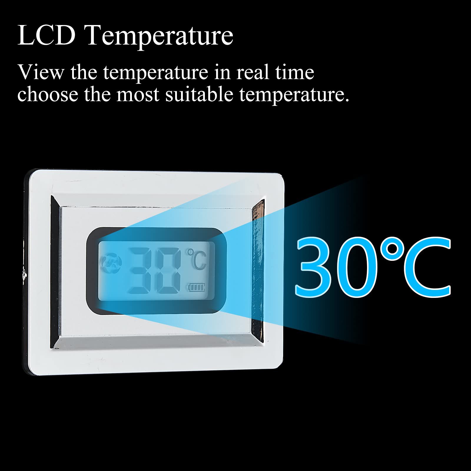 Bathroom Stainless Steel Multifunctional Rainwater Thermostatic Constant Digital Display Waterfall Shower Panel