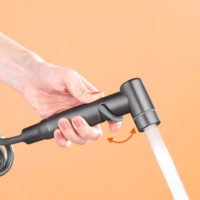 toilet accessory copper core black double control one-switch two-way triangle one divided into two spray gun faucet