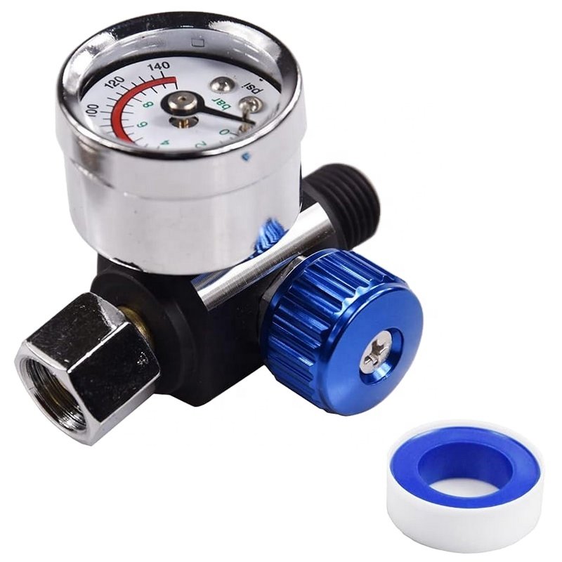 Spray Gun Air Pressure Regulator, 1/4"-NPT Air Pressure Regulator Kit, Air Regulating Valve Regulator