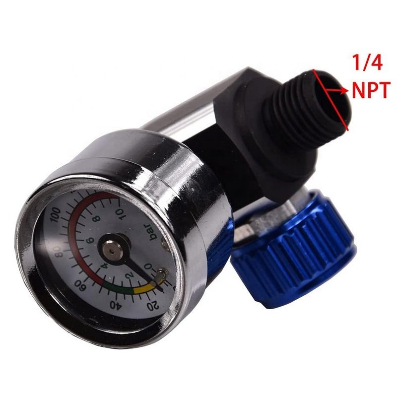 Spray Gun Air Pressure Regulator, 1/4"-NPT Air Pressure Regulator Kit, Air Regulating Valve Regulator