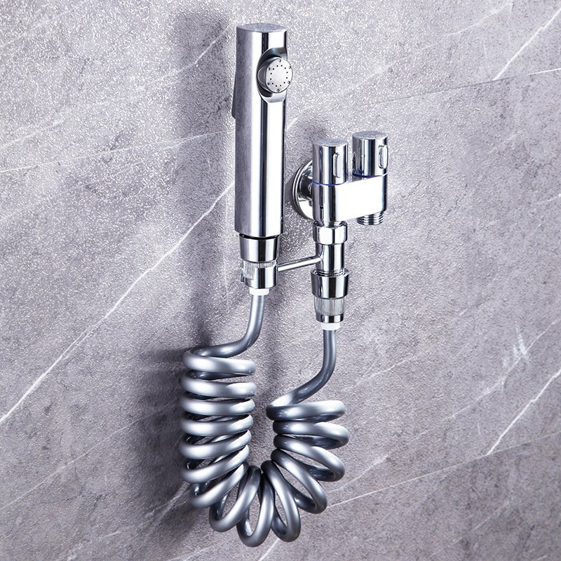 G1/2" standard Brass 1 in 2 out Angle valve Cleaning Wall Hung Toilet Bidet Sprayer Shattaf Double Handle Shunt Faucet Diverter
