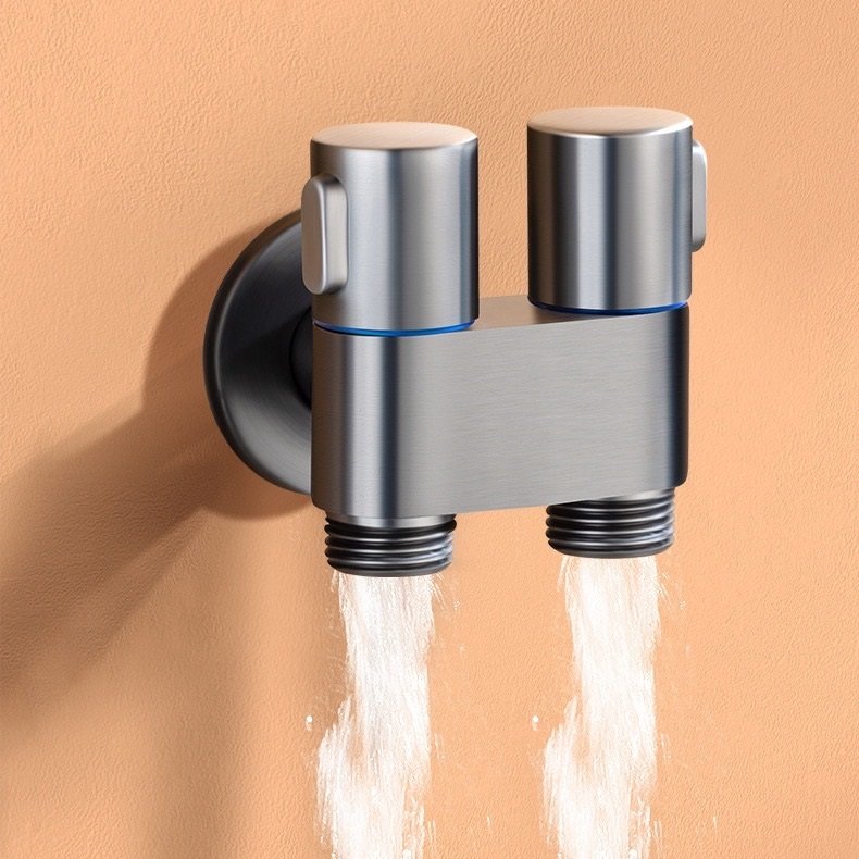 G1/2" standard Brass 1 in 2 out Angle valve Cleaning Wall Hung Toilet Bidet Sprayer Shattaf Double Handle Shunt Faucet Diverter