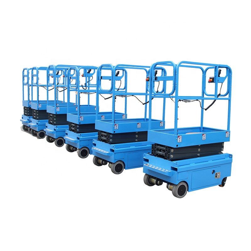 SAGA FIRST 300KG 4M 6M Wheeled Self Propelled Electric Mini Mobile Aerial scissor lift