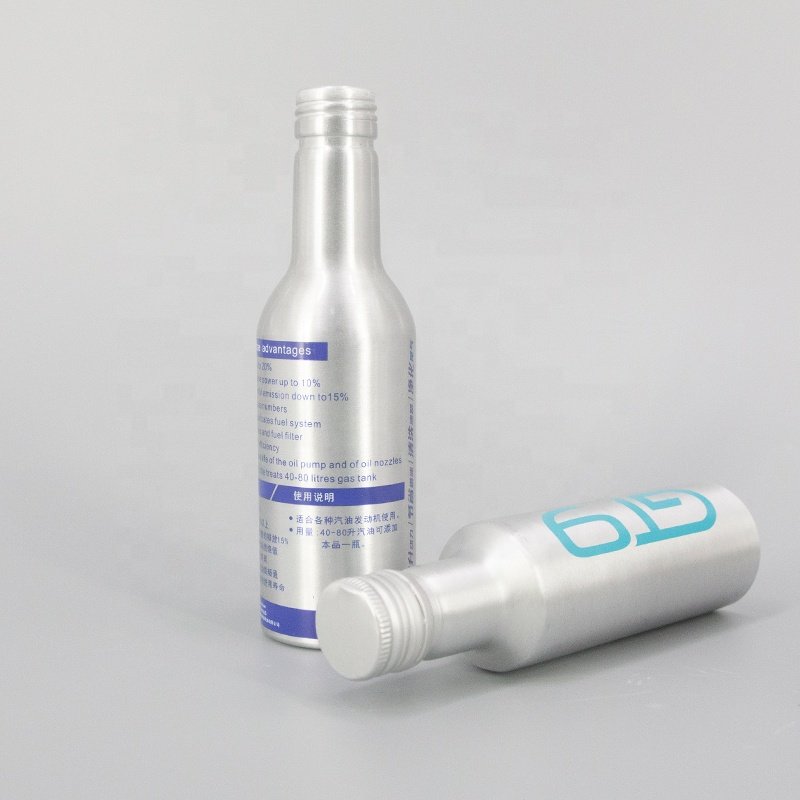 Custom color recycled aluminum bottle with screw for liquid Oil hair spray bottle empty aluminum can