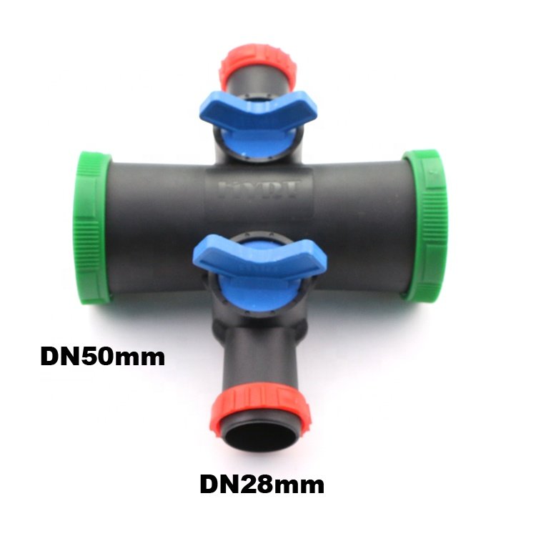 Factory direct sale drip irrigation with micro spray with ball valve 2.5 inch to 1 inch four-way valve micro spray accessories