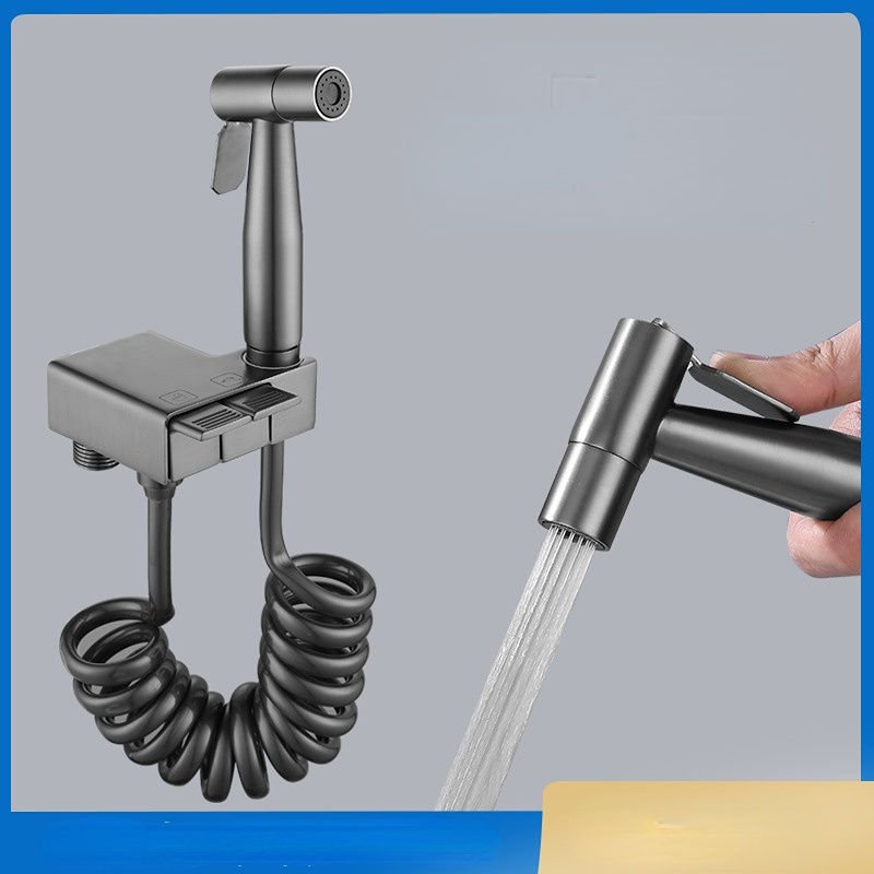 Piano keys Bathroom Bidet toilet spray 304 stainless steel pressure tap woman washer toilet partner one into two Angle valve