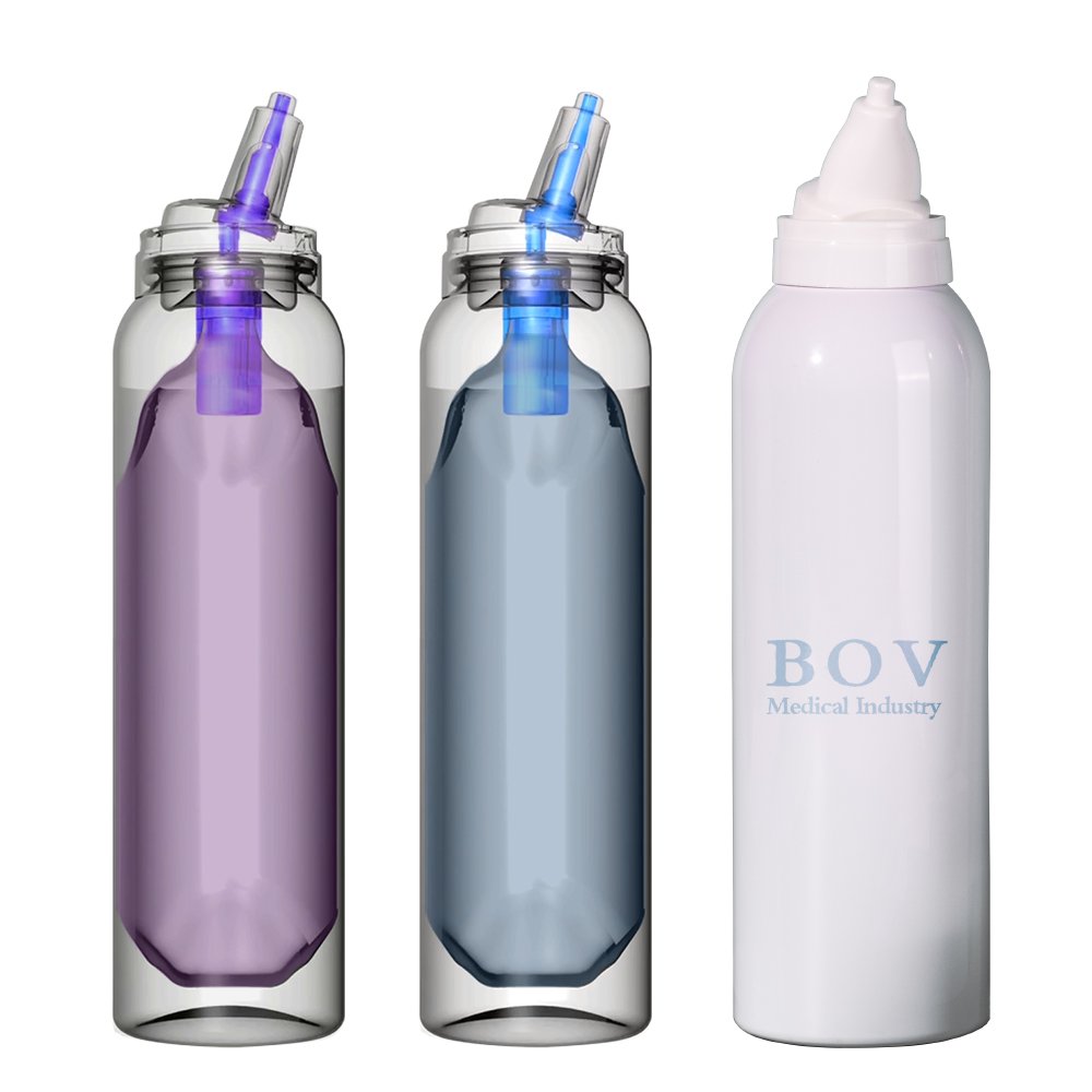 BOV Bag On Valve with Tinplate Mounting Cup Aluminum Bottle Nasal Sprayer Actuator Cans with Bov Binary Packaging