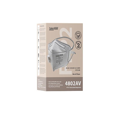 4802AV Disposable Anti Fog FFP2 Folding Valve Respirator Face Mask Comfortable & Breathable