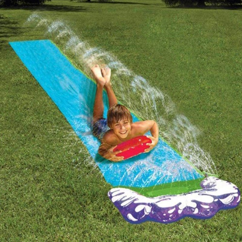 Inflatable kids water slide, outdoor play lawn inflatable water spray kids water slide