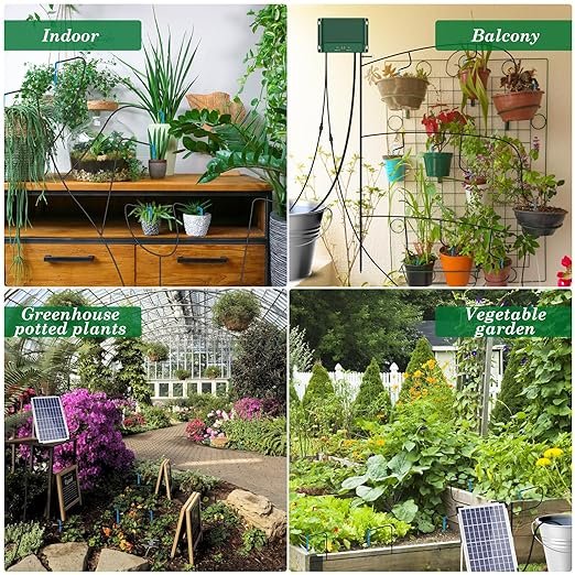 AnseTo Solar Drip Irrigation System Automatic Watering System Plant and Greenhouse drip irrigation irrigation valve 4 inch solar