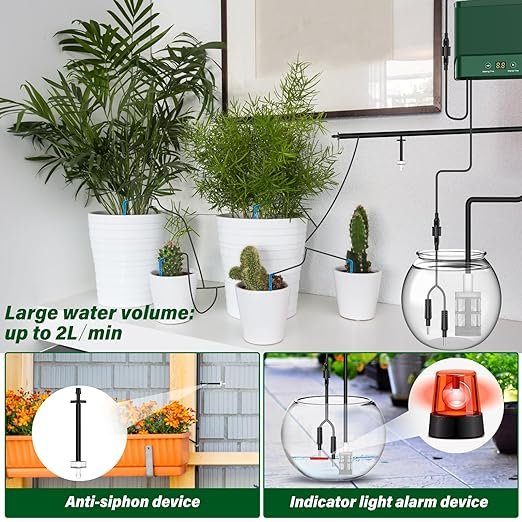 AnseTo Solar Drip Irrigation System Automatic Watering System Plant and Greenhouse drip irrigation irrigation valve 4 inch solar