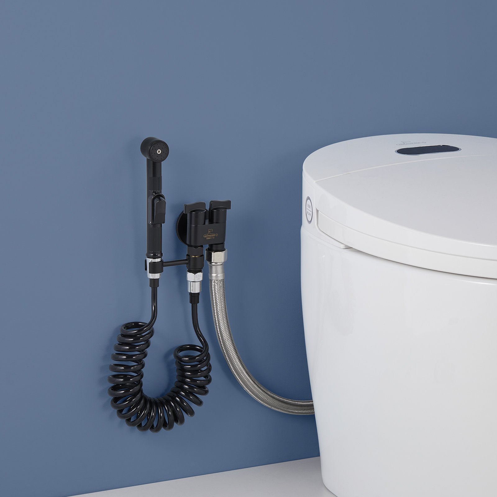 The Bidet Sprayer Is Equipped With A One-in-two-out Angle valve And A Hand-held Nozzle For The Bathroom