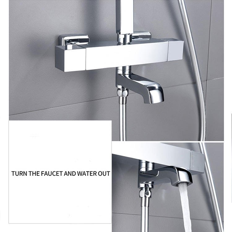 New Trend LED Bathroom Digital Temperature Display Shower Mixer Piano Shower Set With Ambient Light Shower System