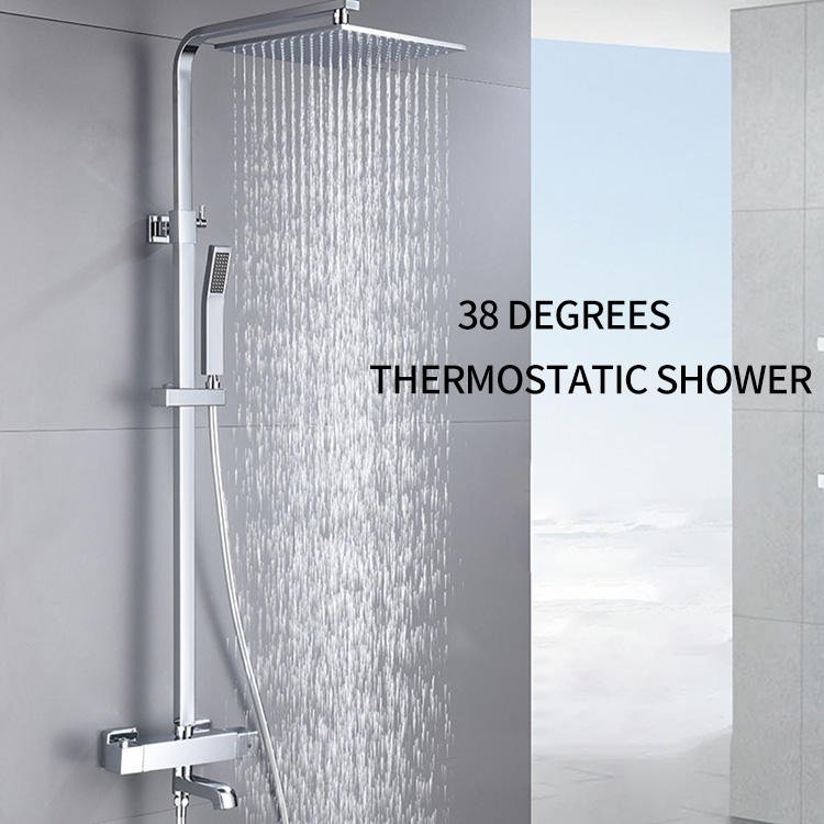 New Trend LED Bathroom Digital Temperature Display Shower Mixer Piano Shower Set With Ambient Light Shower System