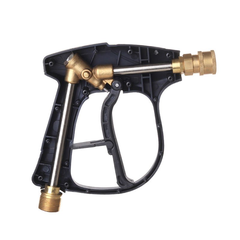 Lingzhen 1/4 Quick Connector M22 Metric Thread High Pressure Washer Gun Car Wash Spraying Gun Short Wand Lance