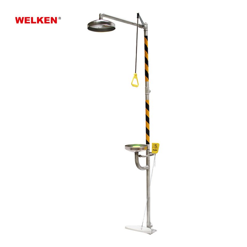 OEM ss304 Security and Safety emergency shower and eyewash Eyewash Fountain with foot control pedal