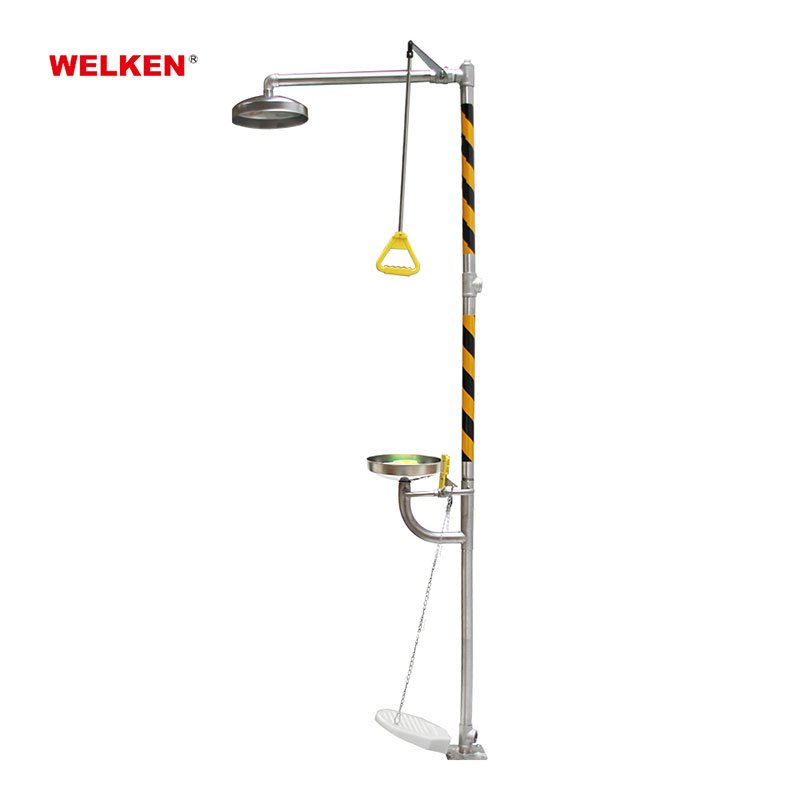 OEM ss304 Security and Safety emergency shower and eyewash Eyewash Fountain with foot control pedal