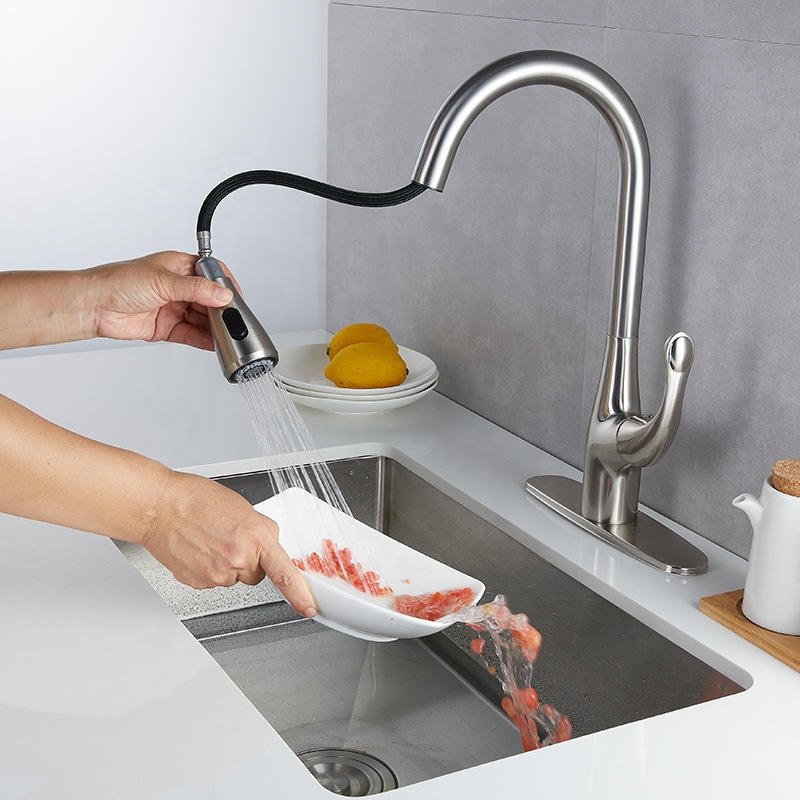 2024 kitchen faucet stainless steel 304 water tap modern kitchen taps brass pull out kitchen mixer sink faucets