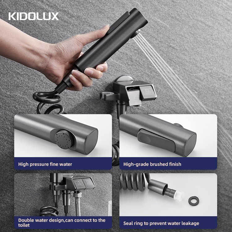Kidolux Spray Gun Nozzle Toilet Toilet Water Gun Flusher Household Booster Explosion-proof 2 Inlet And Outlet Angle Valve