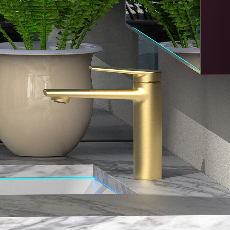 Kidolux Deck Mounted White Color Hot And Cold Single Handle Lever Sink Sanitary Ware Bathroom Tap Water Wash Basin Faucet Mixer