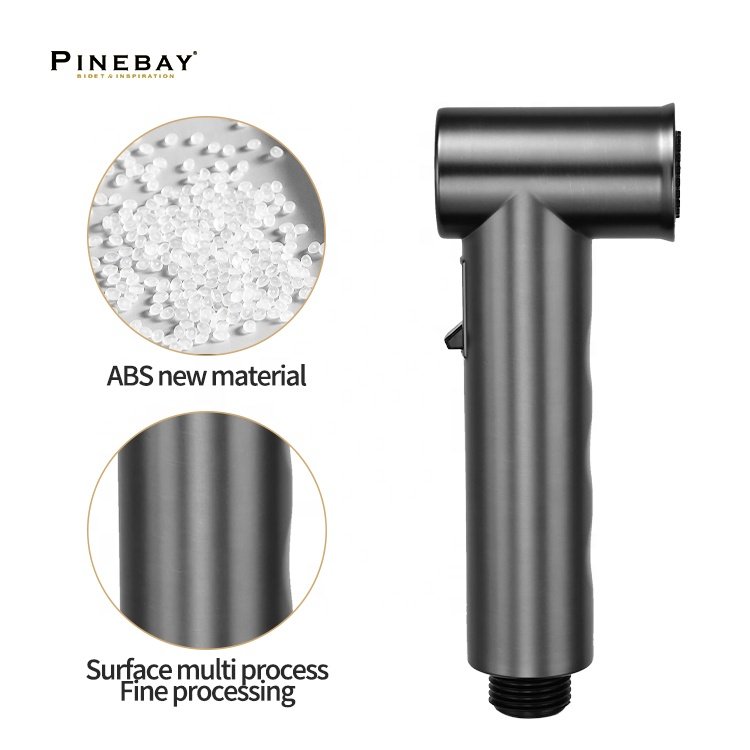 PINEBAY Good Quality Bathroom Round Faucet Toilet Shattaf WC Portable Handheld Bidet Sprayer Set Self Cleaning Shattaf with Hose