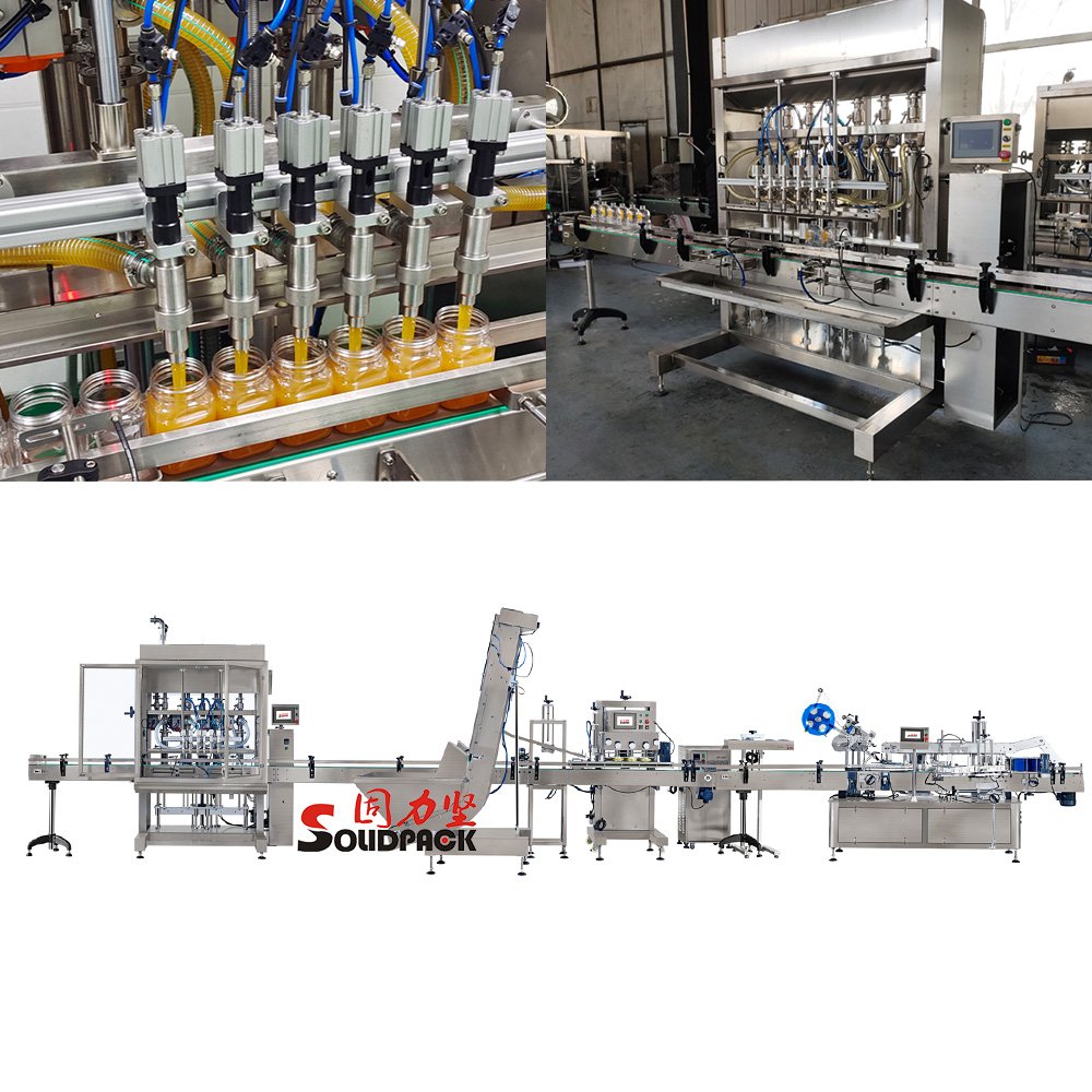 Solidpack full auto jar tomato processing plant pneumatic paste honey filling line