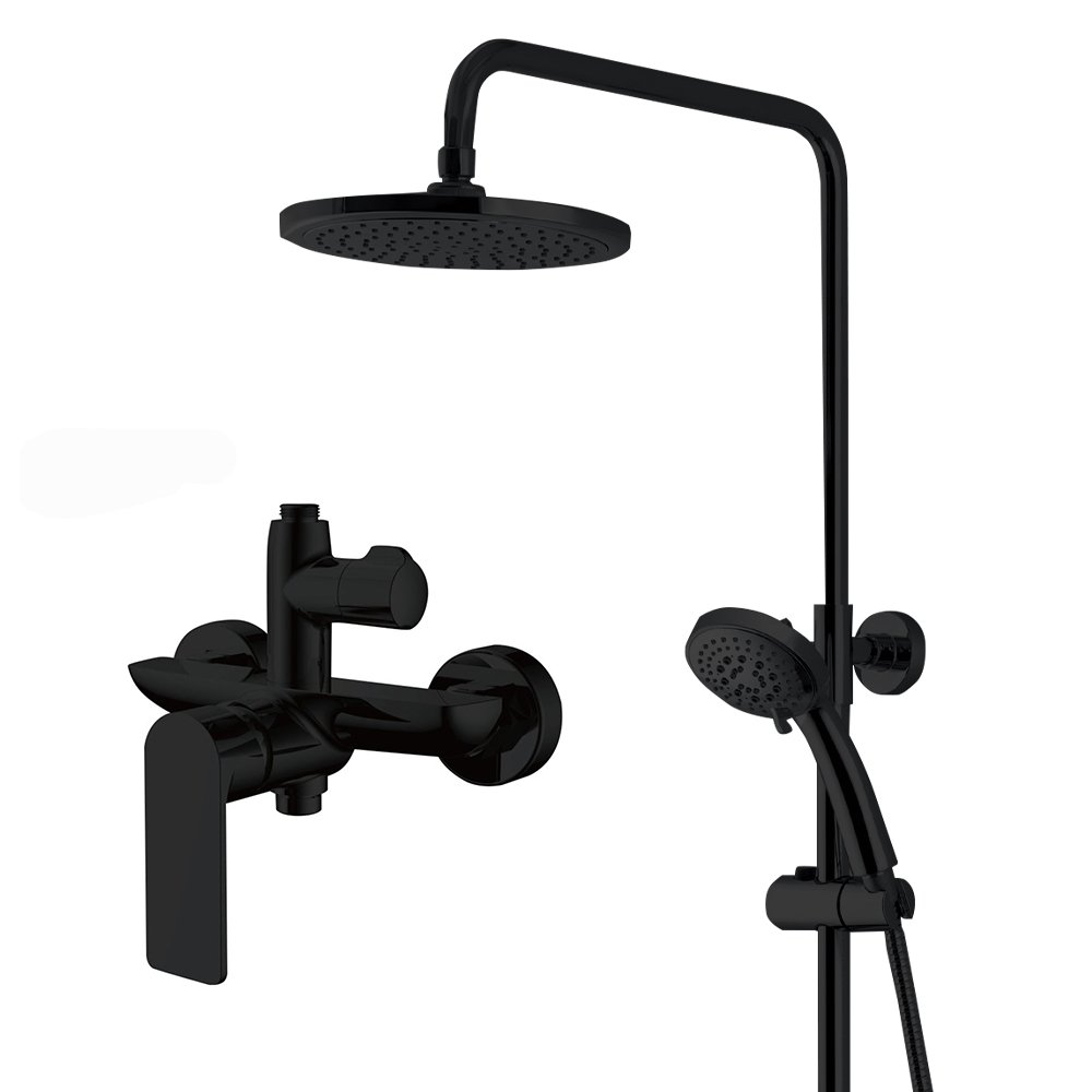Luxury bathroom shower column brass shower faucet exposed wall mounted shower set