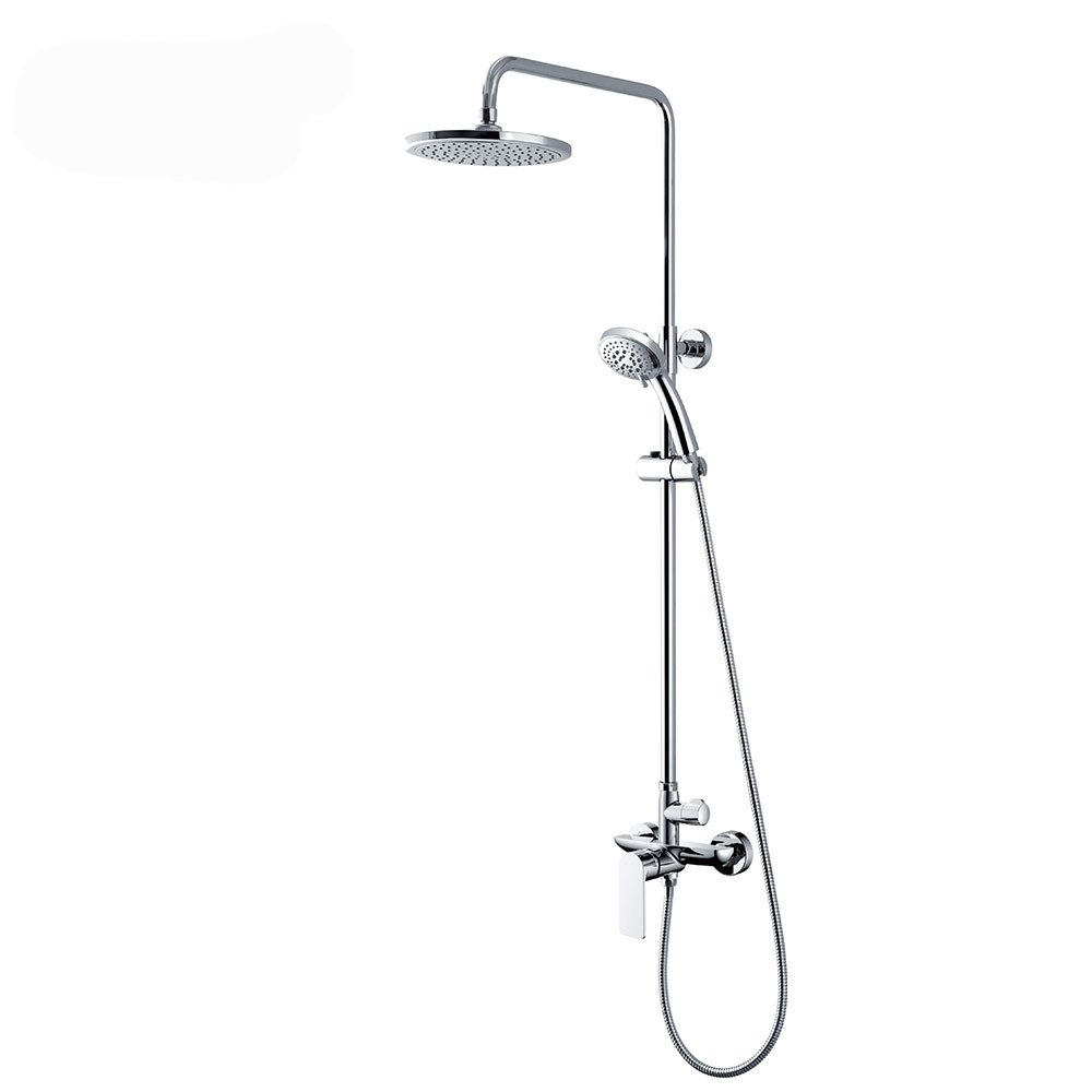 Luxury bathroom shower column brass shower faucet exposed wall mounted shower set