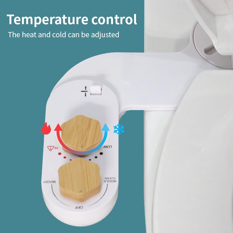Ultra Slim Non Electric Bidet Toilet Attachment Hot And Cold Water Adjustable Nozzle Angle Toilet Bidet