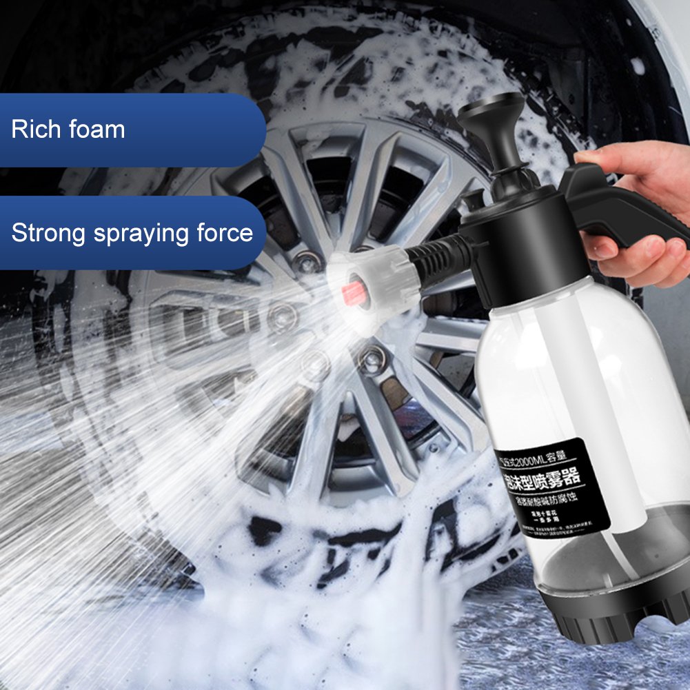 2L Manual Garden Sprayer Foam Nozzle Hand Lawn Pressure Pump Sprayer Safety Valve with Extended Spray Wand