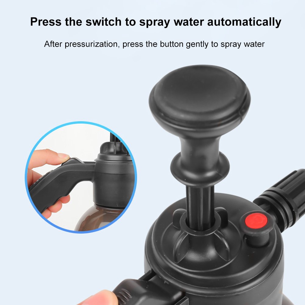 2L Manual Garden Sprayer Foam Nozzle Hand Lawn Pressure Pump Sprayer Safety Valve with Extended Spray Wand