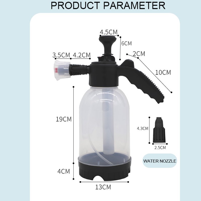 2L Manual Garden Sprayer Foam Nozzle Hand Lawn Pressure Pump Sprayer Safety Valve with Extended Spray Wand