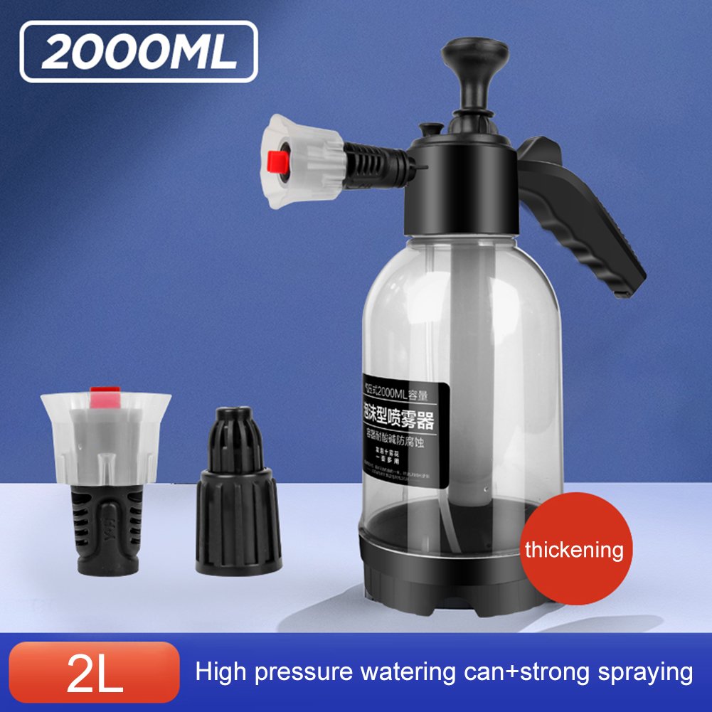 2L Manual Garden Sprayer Foam Nozzle Hand Lawn Pressure Pump Sprayer Safety Valve with Extended Spray Wand