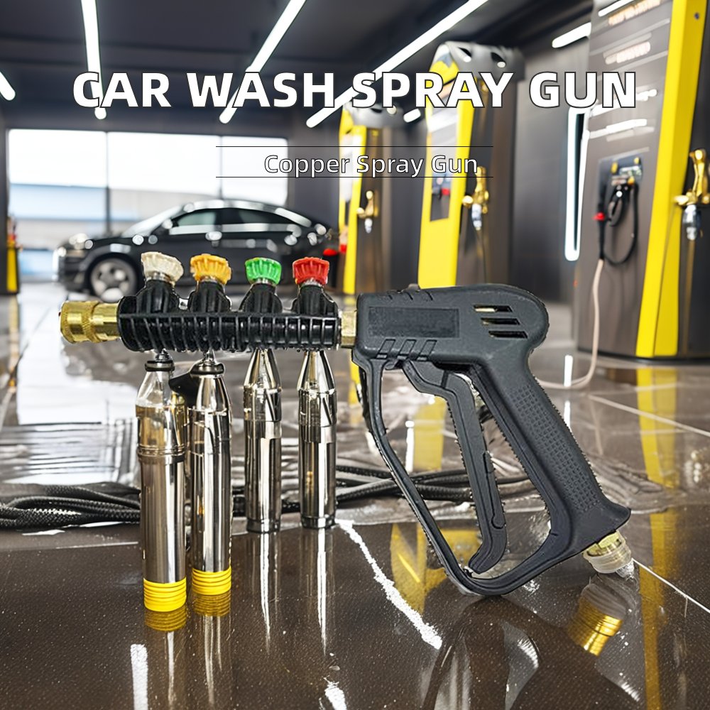 Copper Valve Core Multi-functional Car Washing Water Spray Gun 4350PSI High Pressure Washer Gun