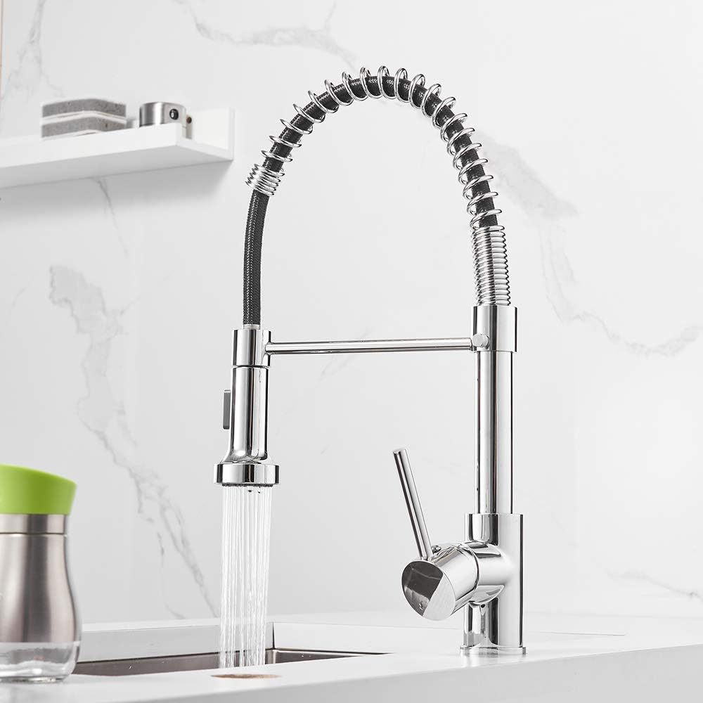 Taizhou 304 Stainless Steel Kitchen Deck Mounted Cold And Hot Double Hole Spring Kitchen Mixing Valve Faucet