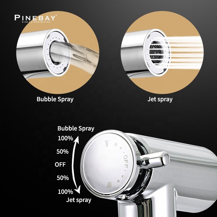PINEBAY Classic Style Bidet Sprayer for Toilet ABS Plastic Bathroom Set Shattaf shower Set System Spray Handheld Bidet